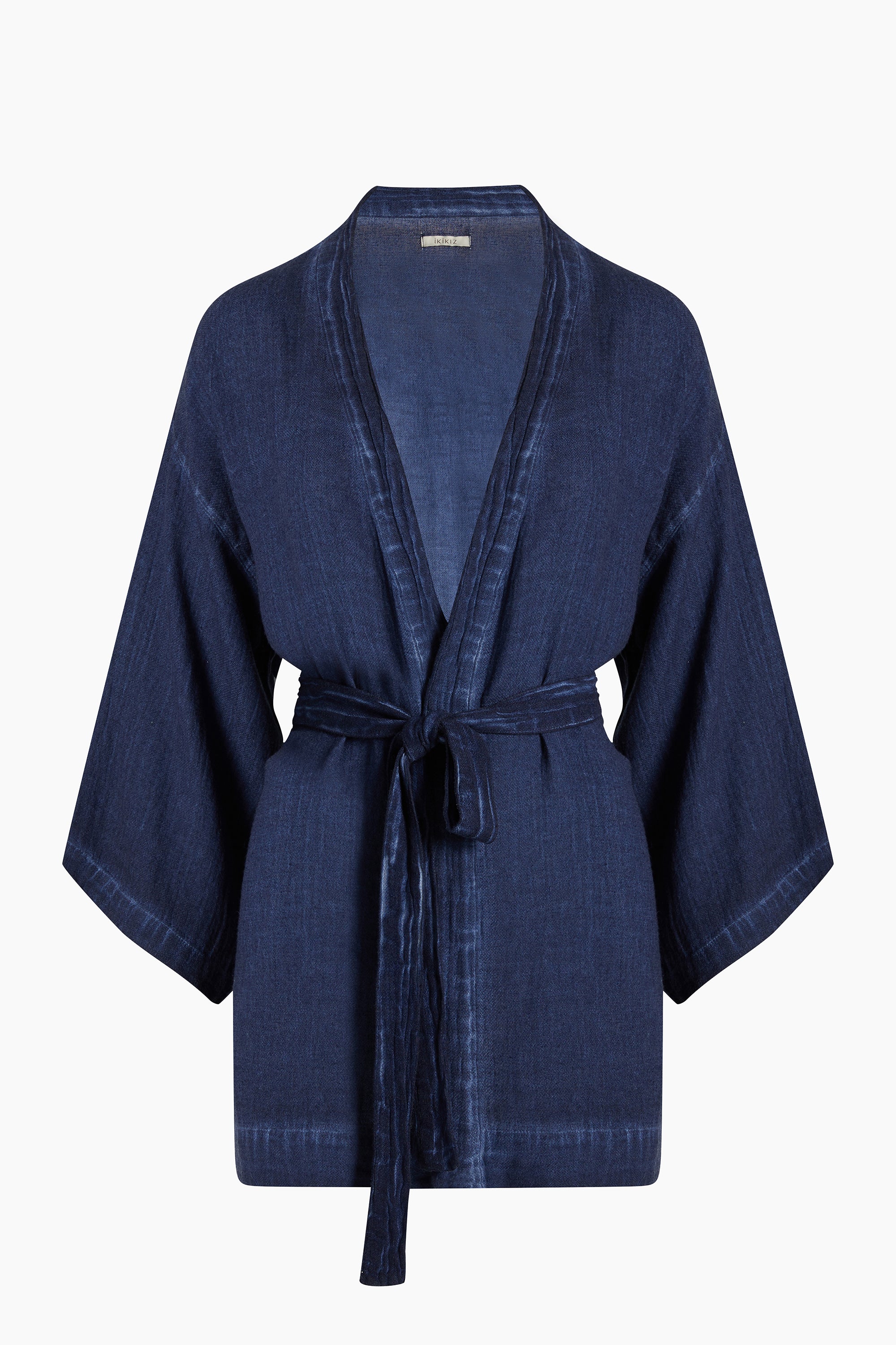 Keten Navy Kısa Kimono
