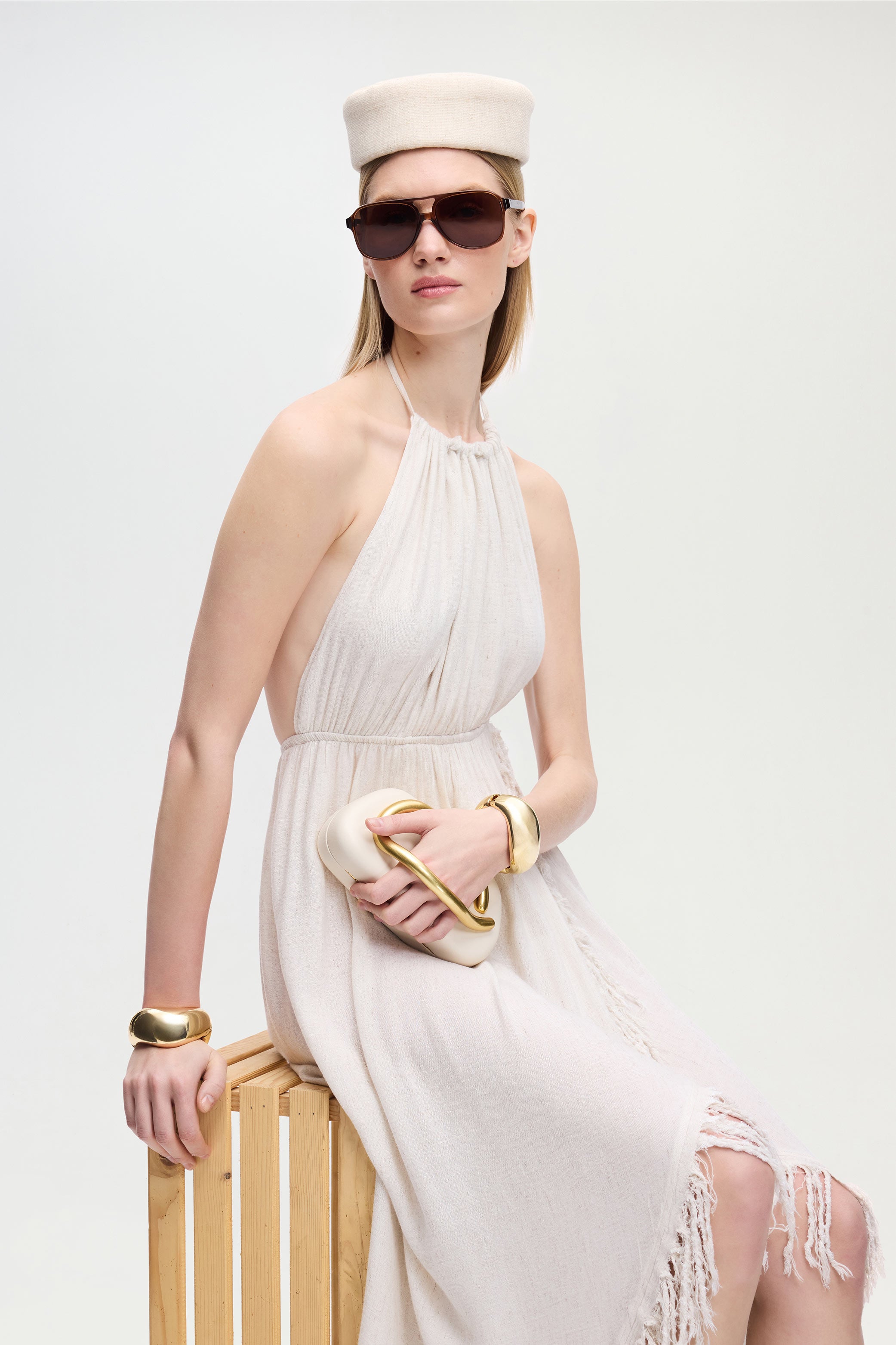 Kenevir Halter Yaka Elbise