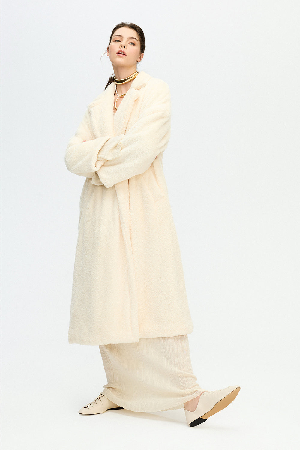 Pelüş Uzun Ceket