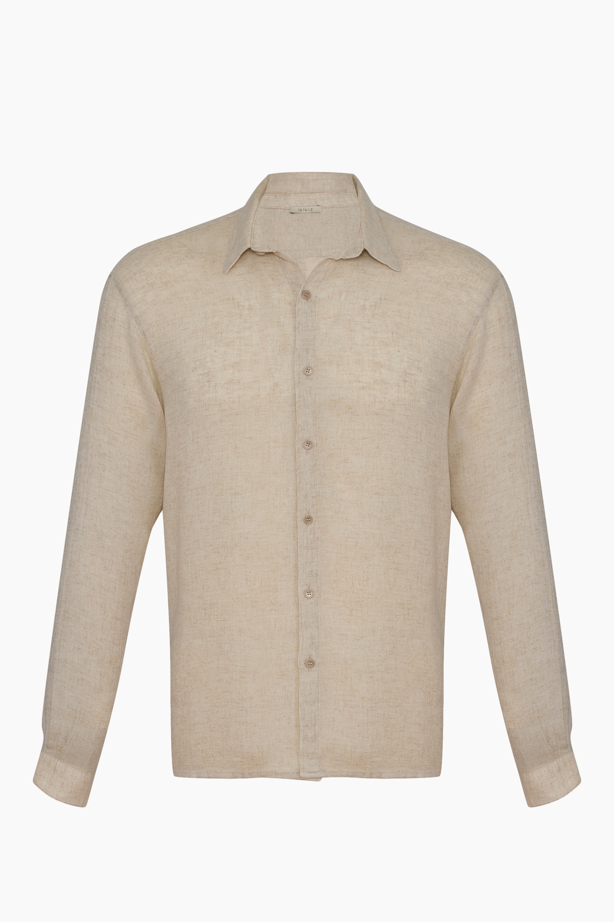 Erkek Keten Natürel Gömlek