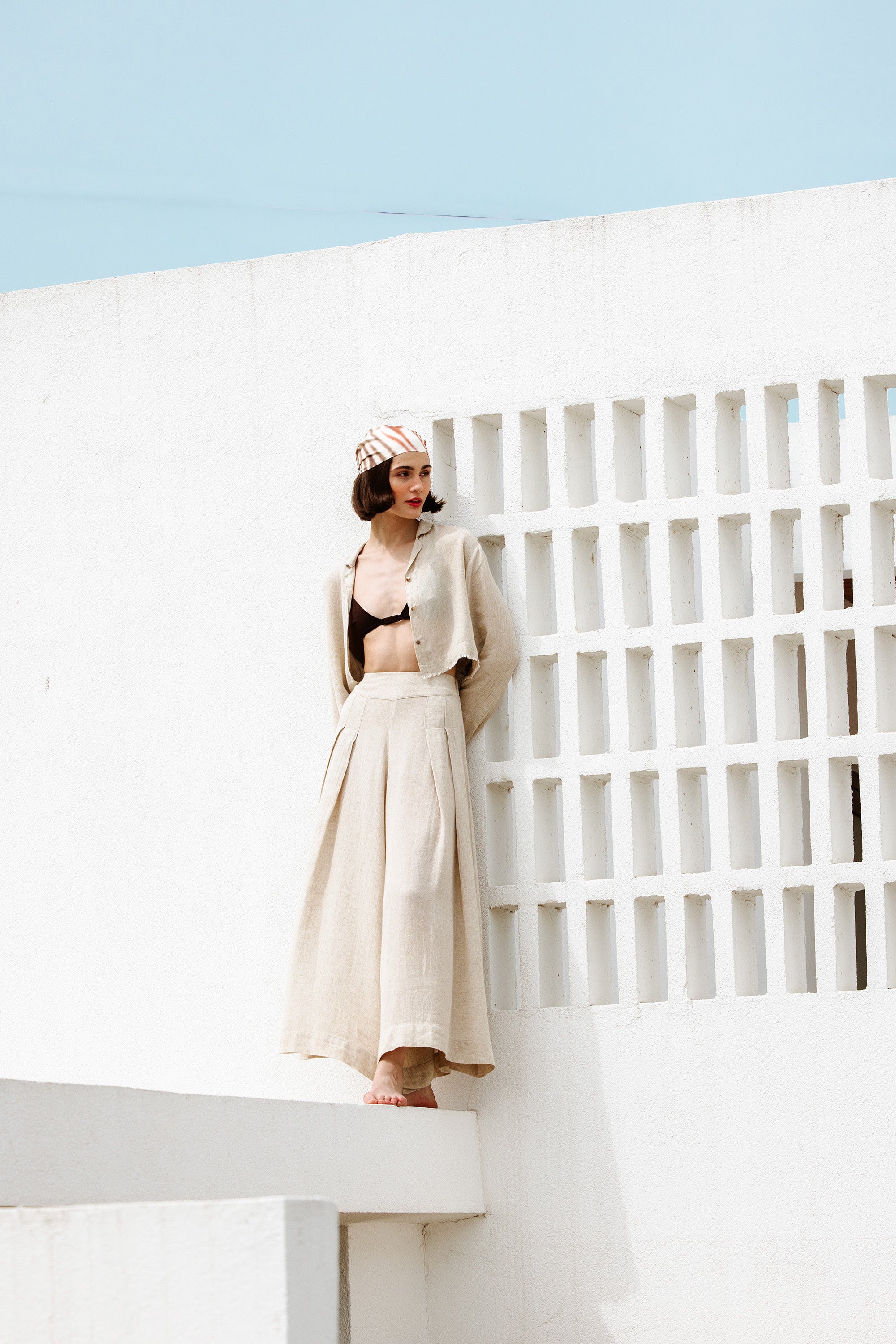 Keten Palazzo Pantolon