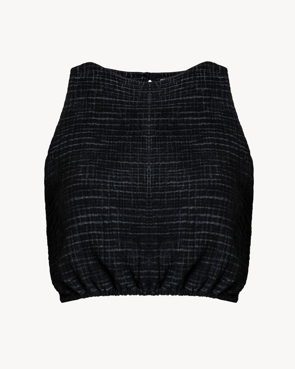 Crinkle Siyah Crop Top