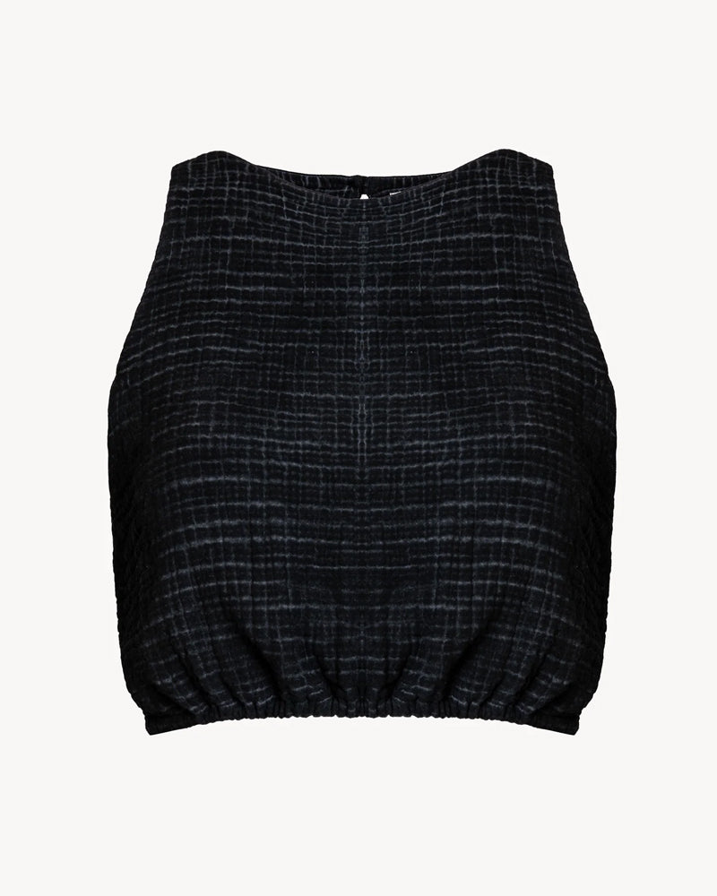 Crinkle Siyah Crop Top