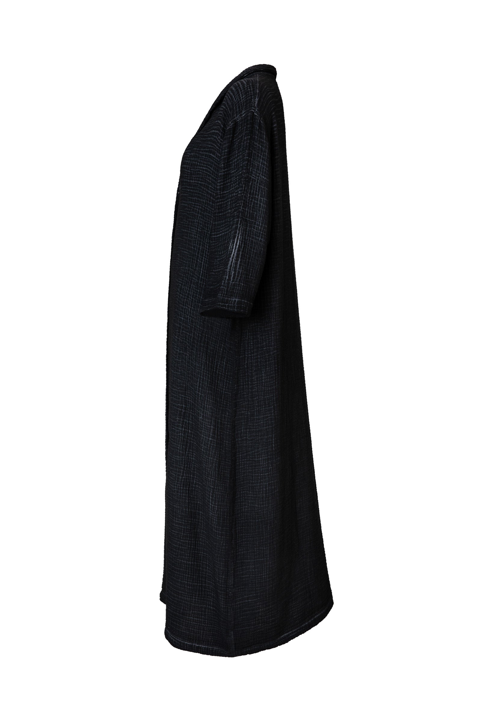 Crinkle Siyah Gömlek Elbise