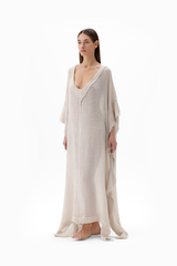 Crinkle Bambu Vizon Kaftan