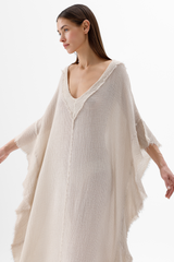 Crinkle Bambu Vizon Kaftan