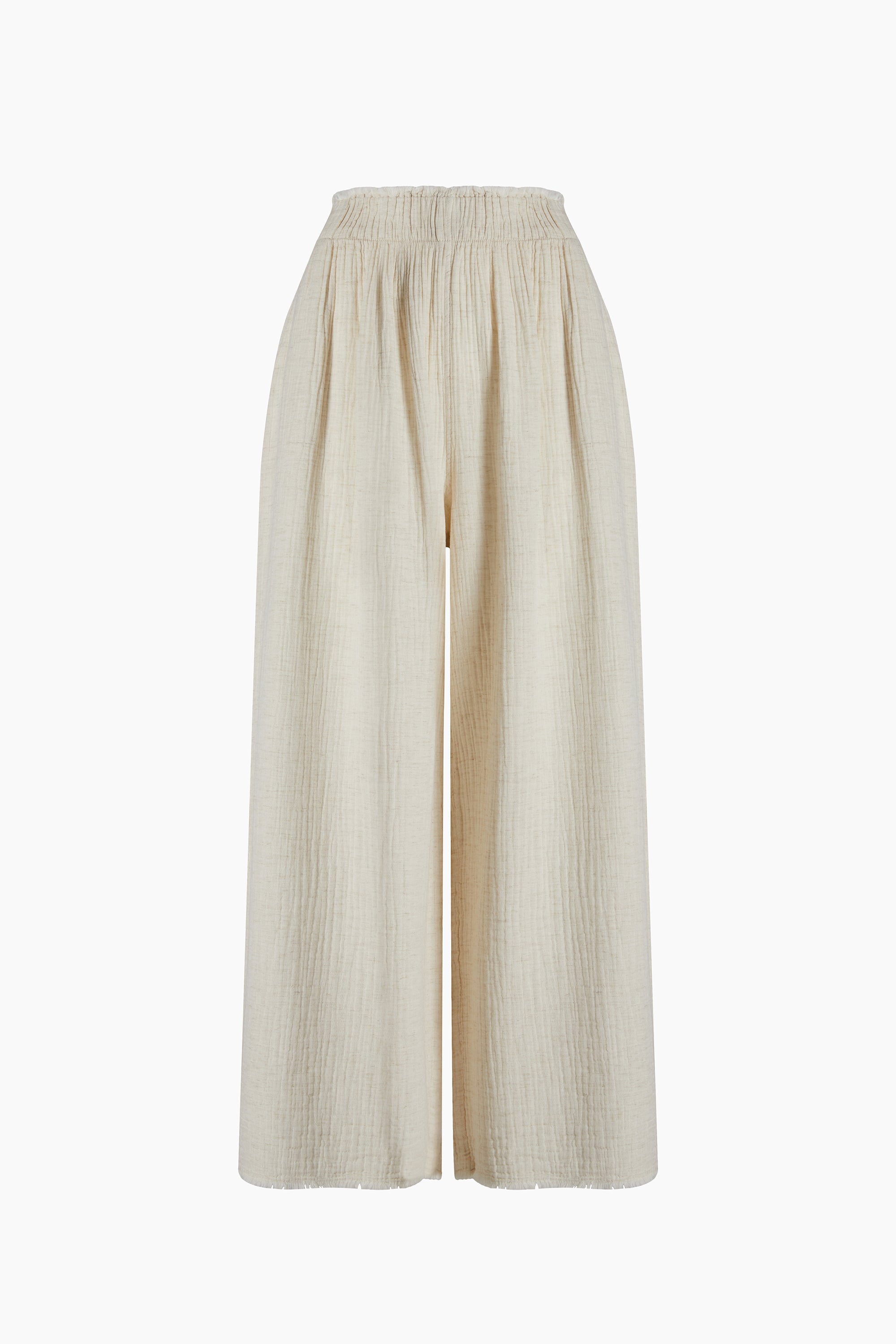 Crinkle Keten Palazzo Pantolon