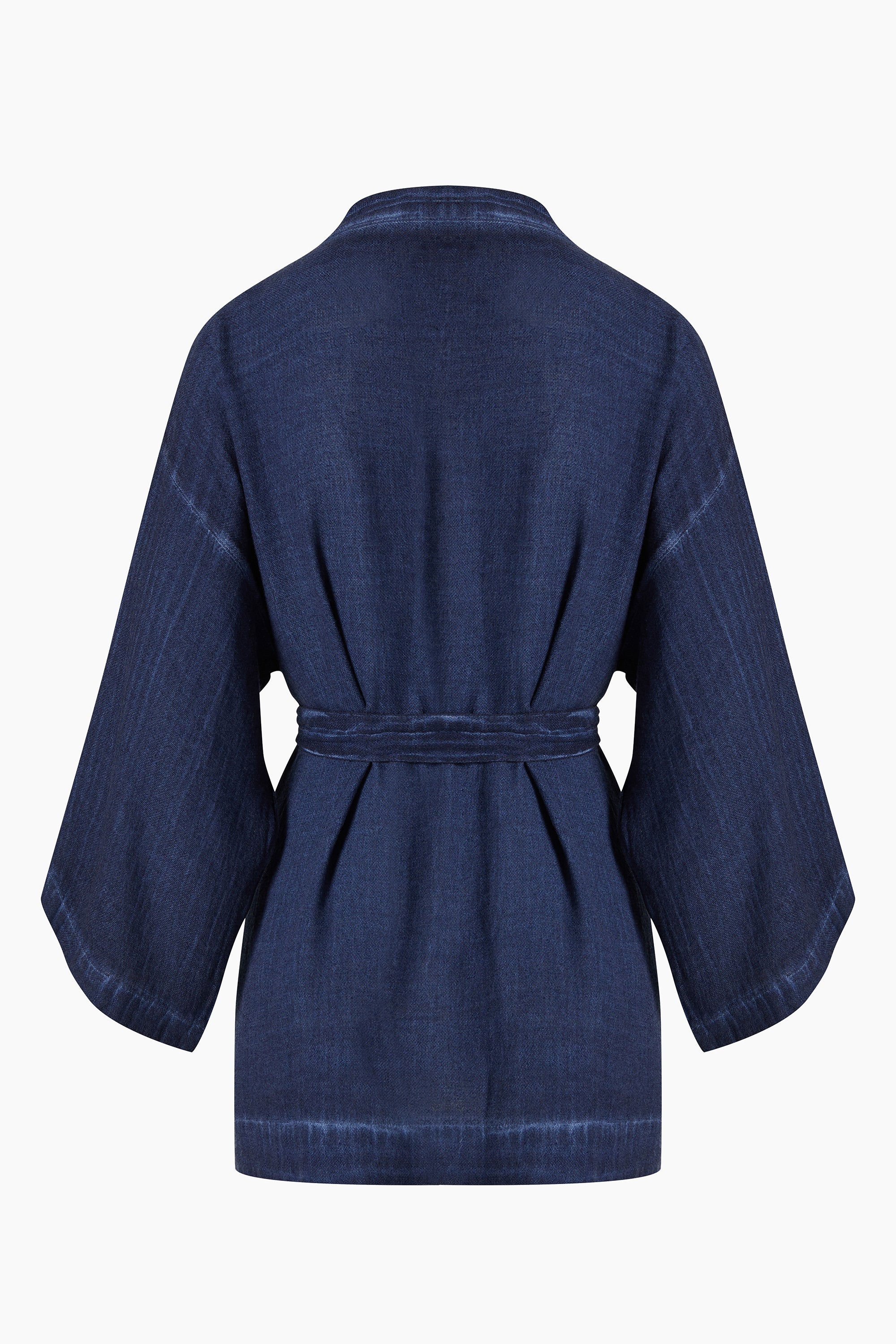 Keten Navy Kısa Kimono
