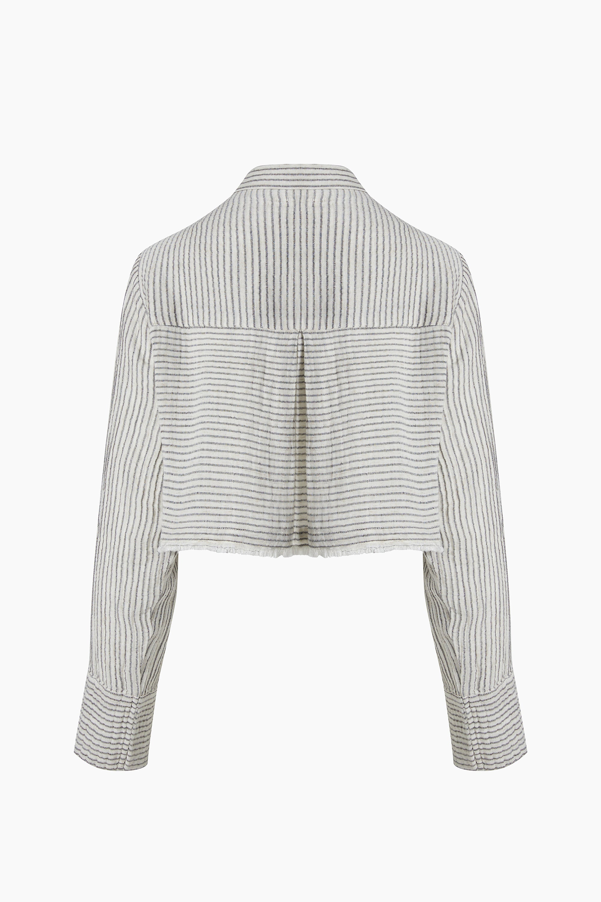 Lyocell Çizgili Kısa Gömlek