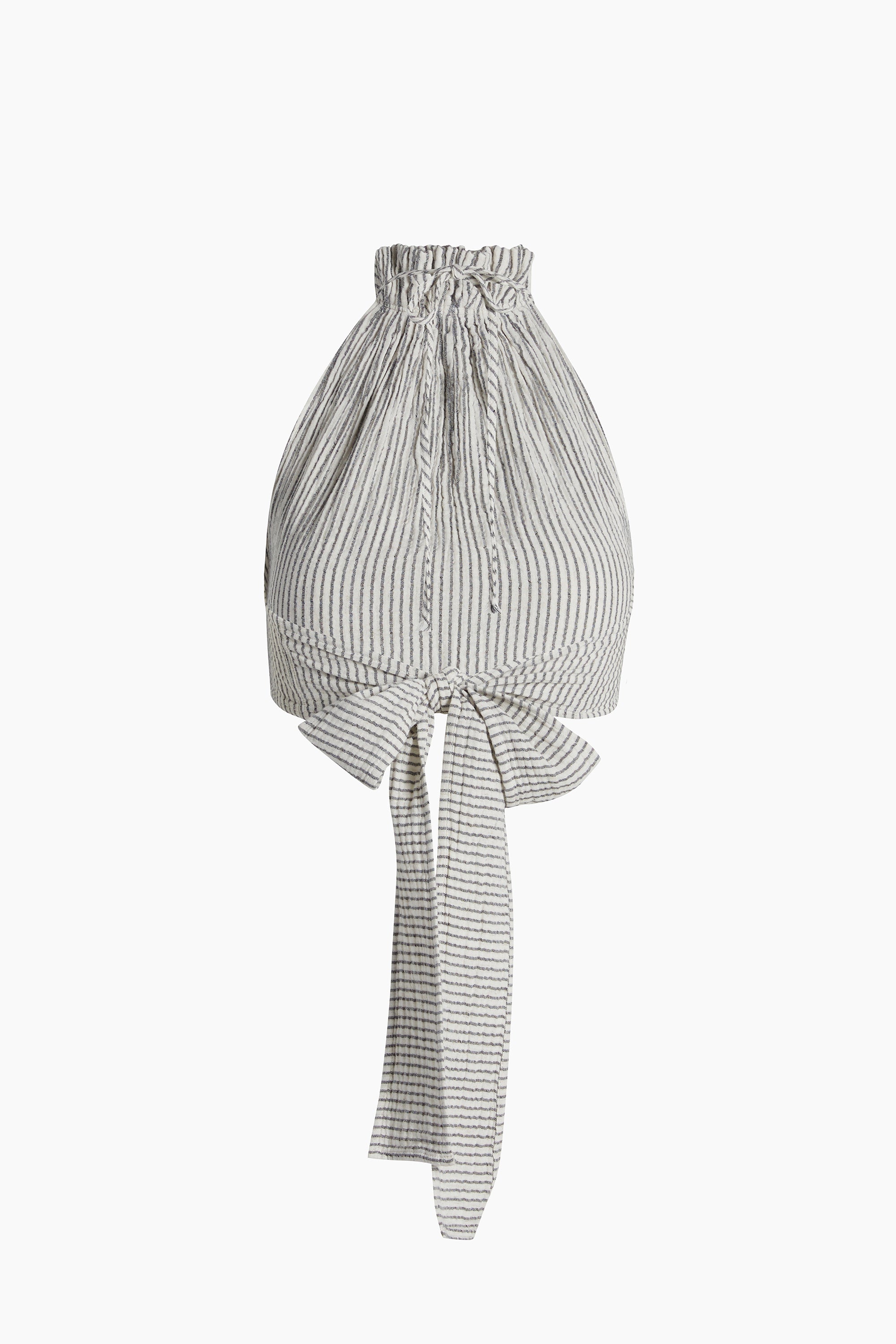 Crinkle Çizgili Halter Yaka Bluz