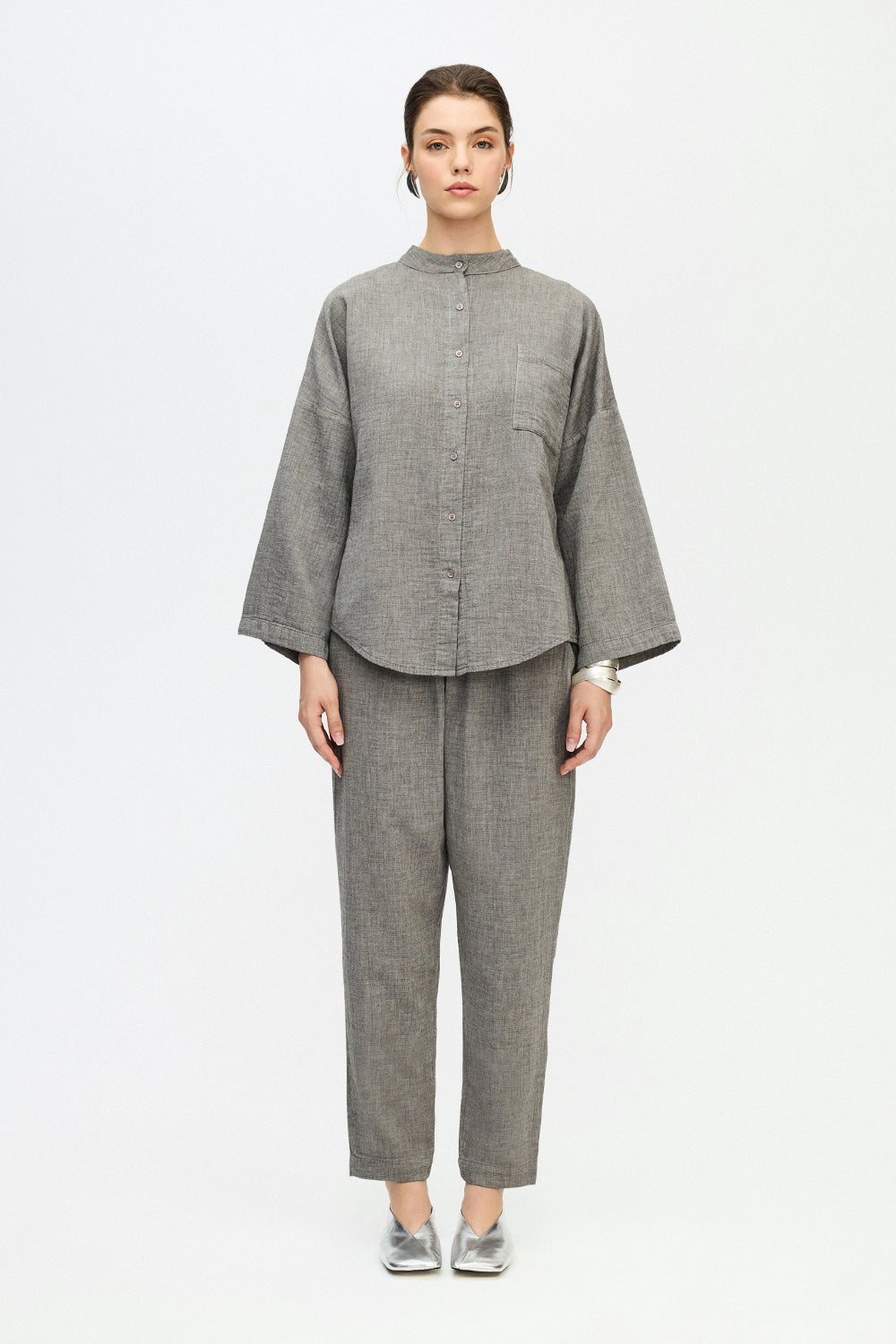 Gri Slouchy Pantolon