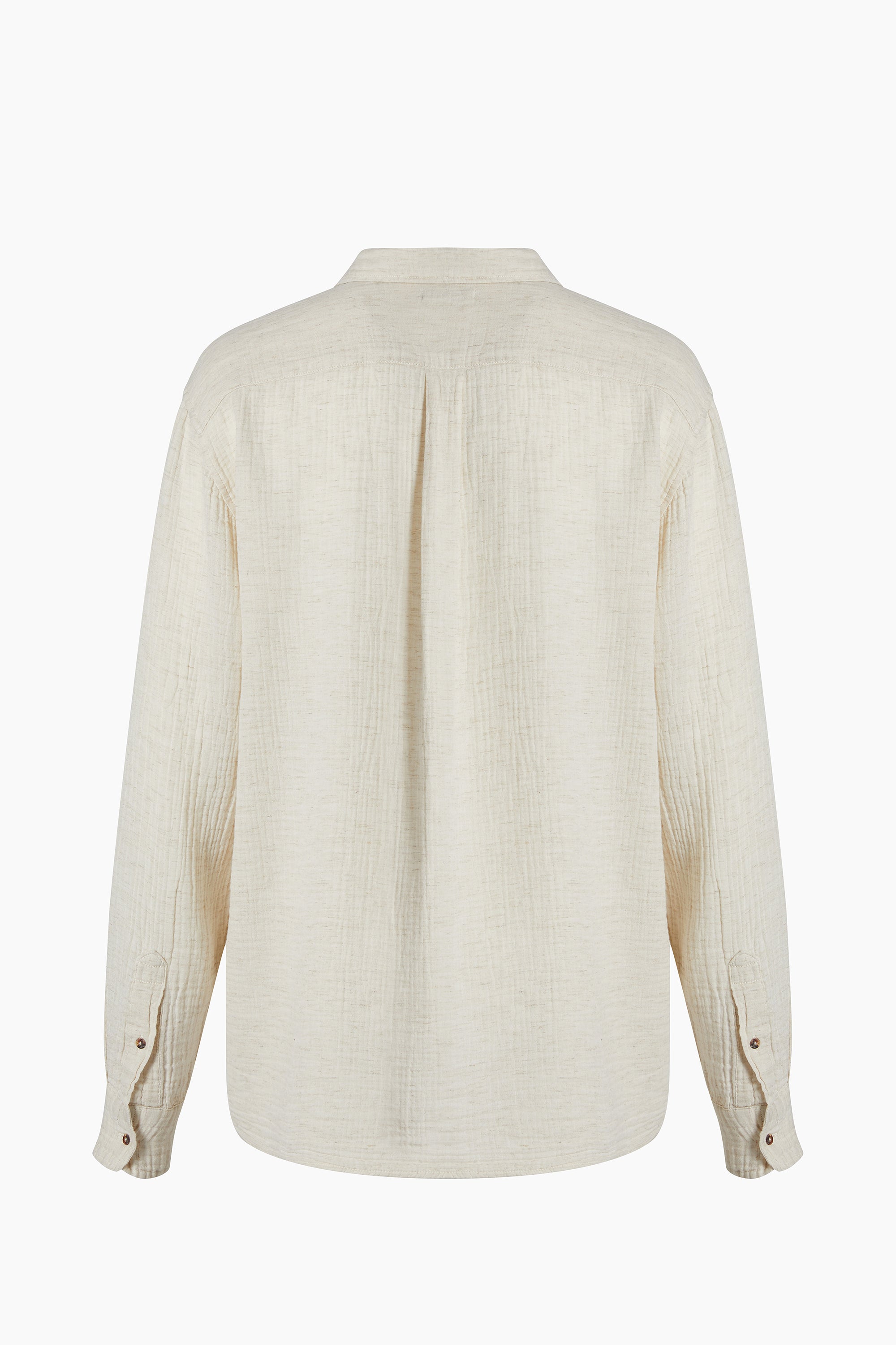 Erkek Crinkle Keten Gömlek Üst