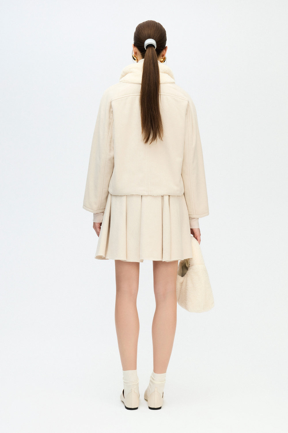 Balıksırtı Yakası Kürklü Ceket