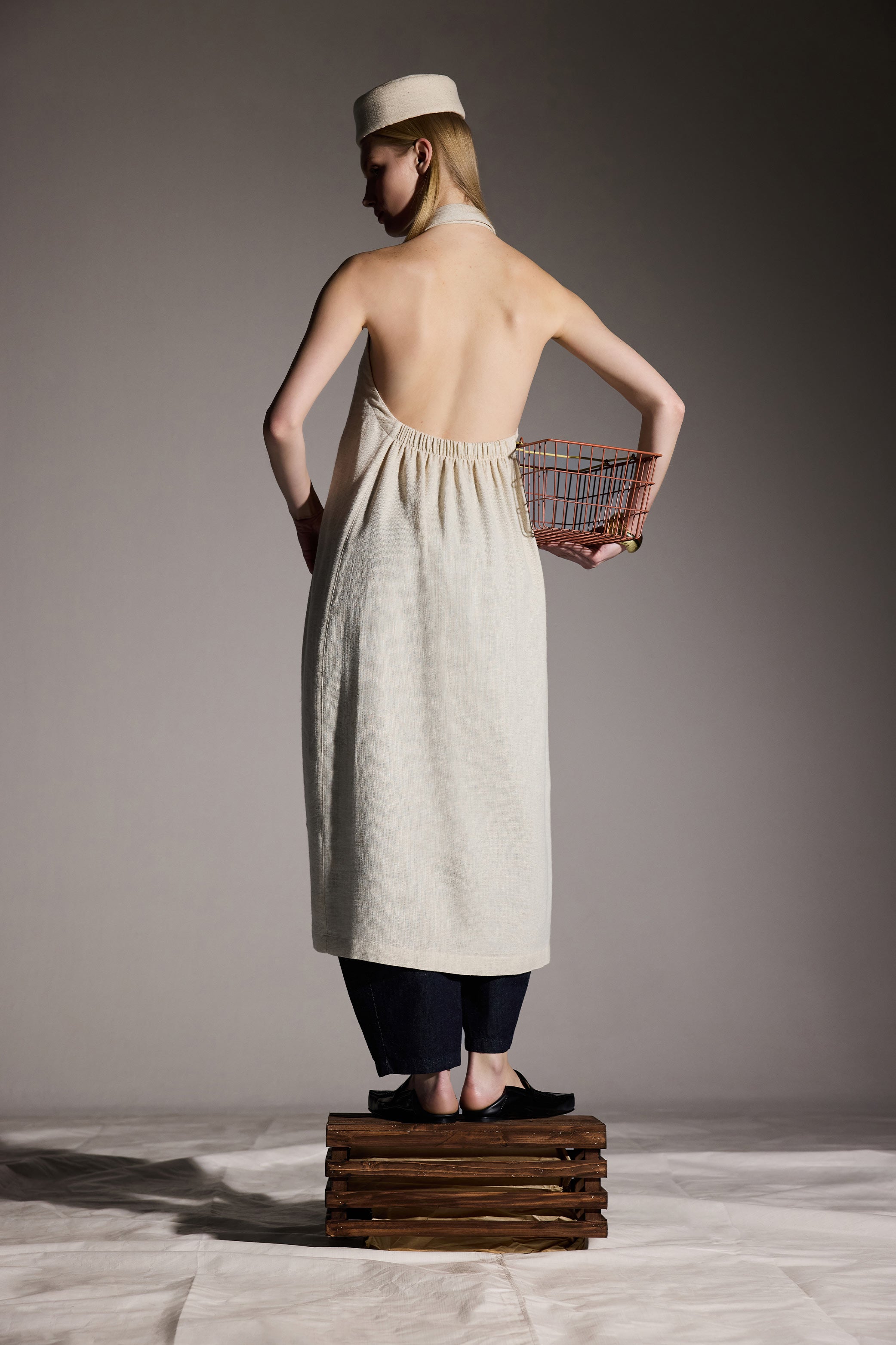 Naturel Keten Gömlek Elbise