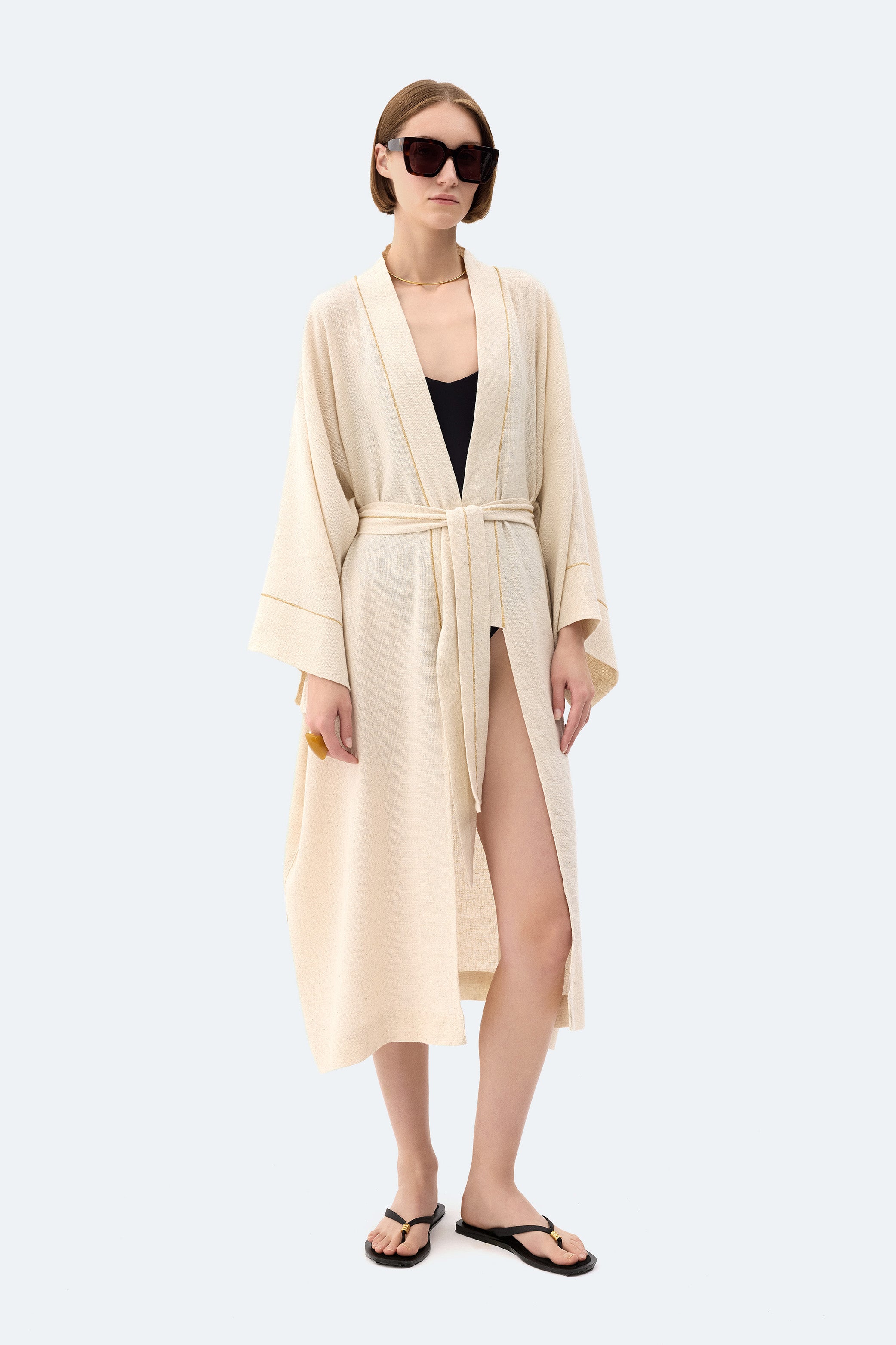 Naturel Keten Kimono