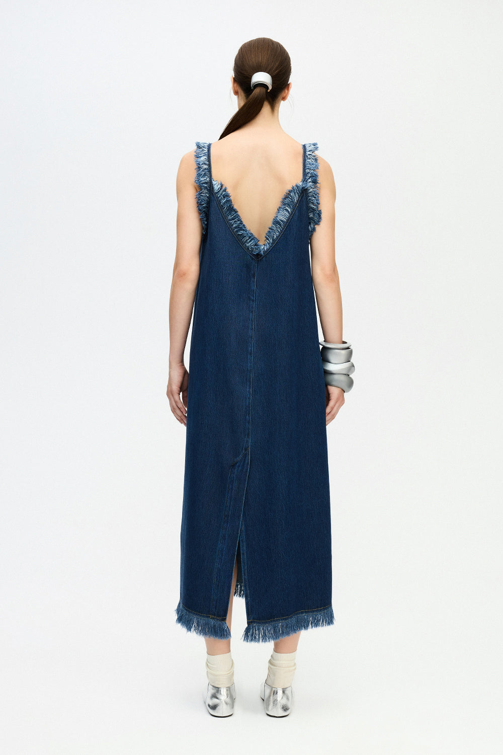 Denim Askılı Elbise