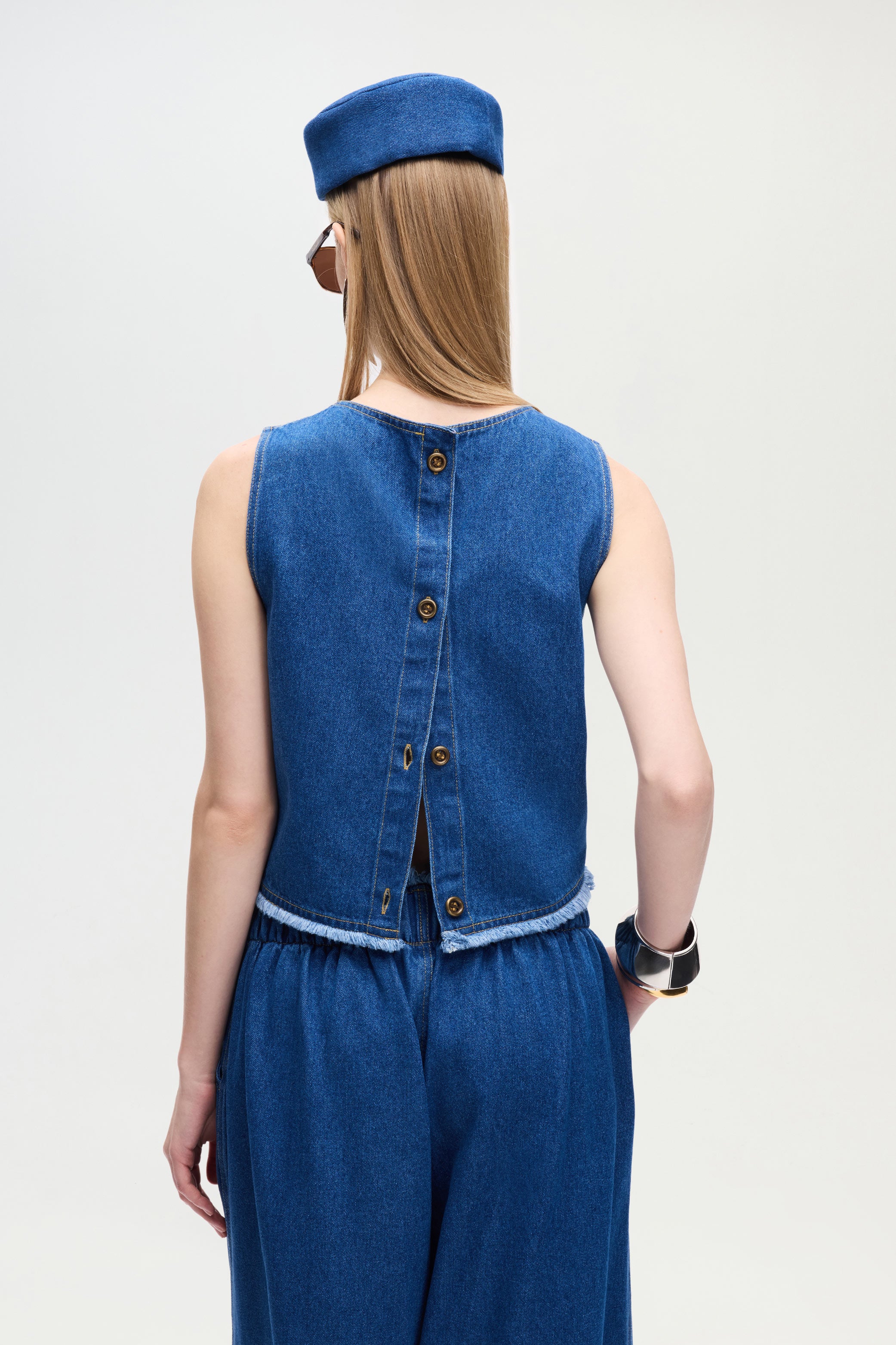 Denim Pillbox Şapka