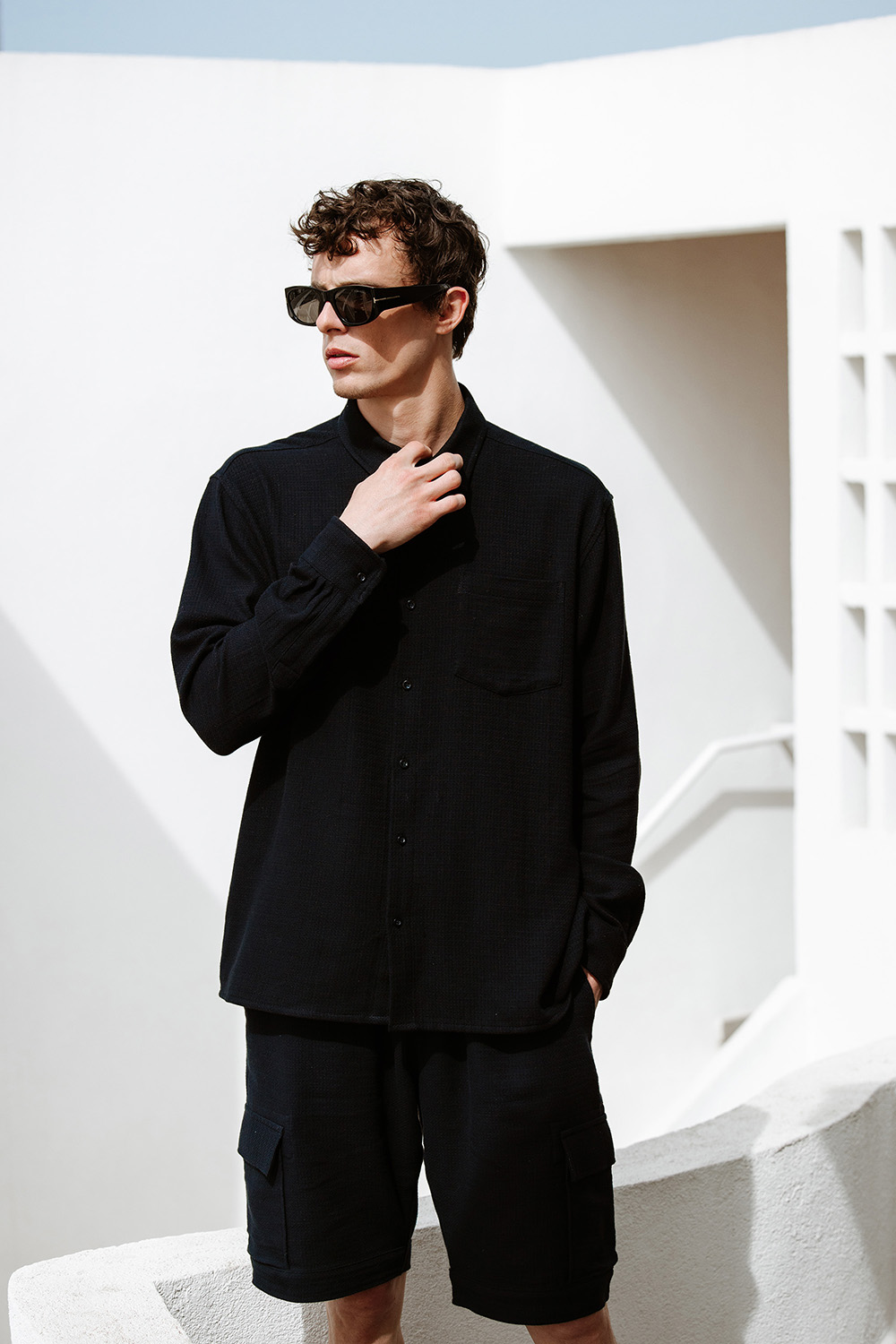 Men’S Cotton Black Shirt