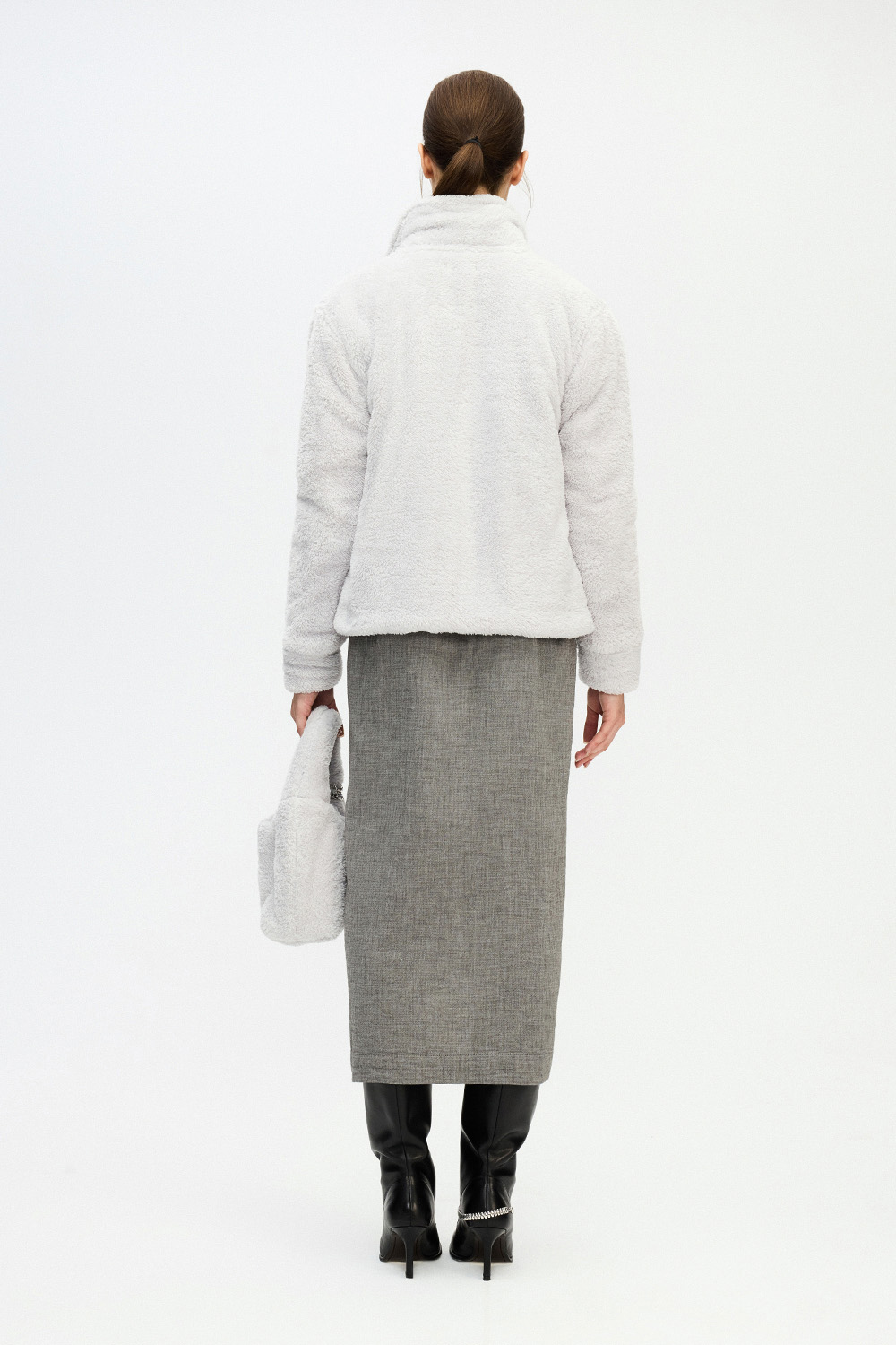 Grey Sherpa Short Jacket