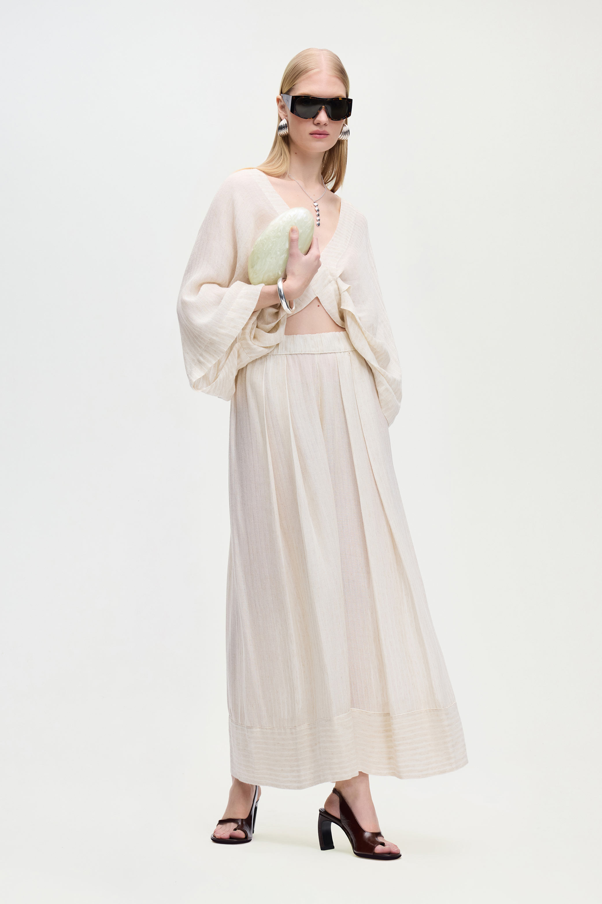 Natürel Pileli Pantolon