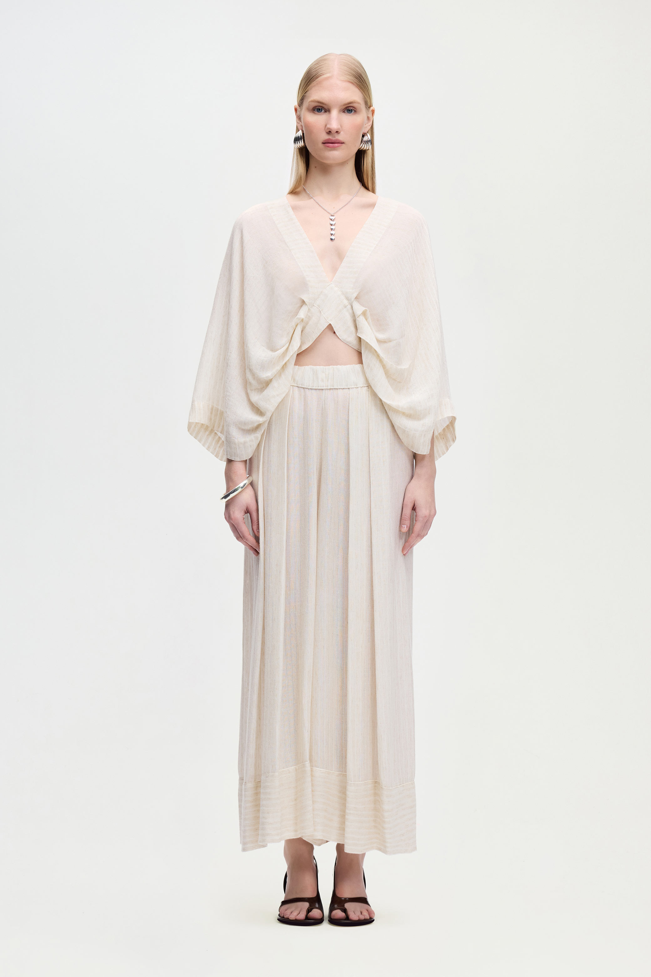 Natürel Pileli Pantolon