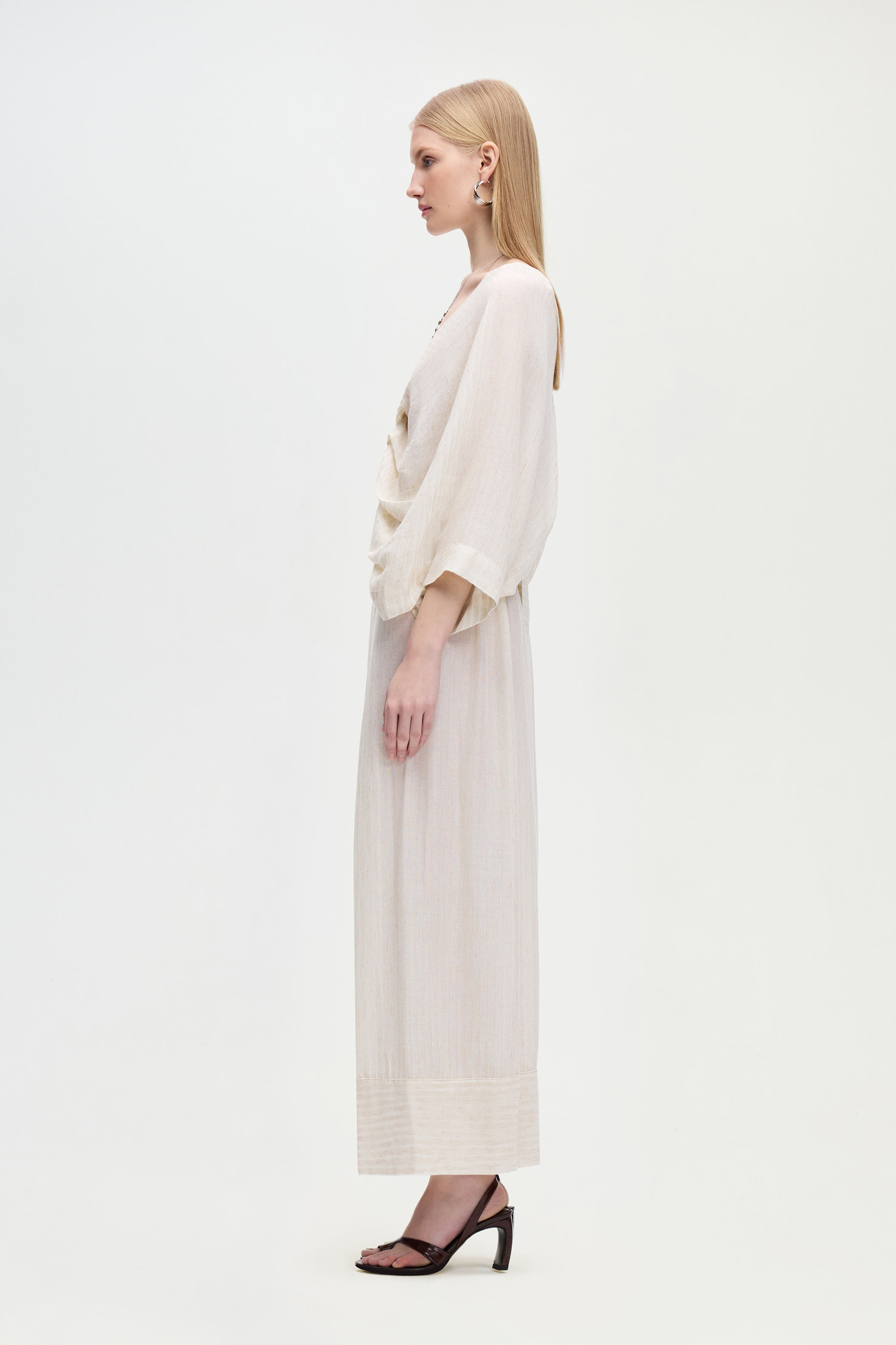 Natürel Pileli Pantolon