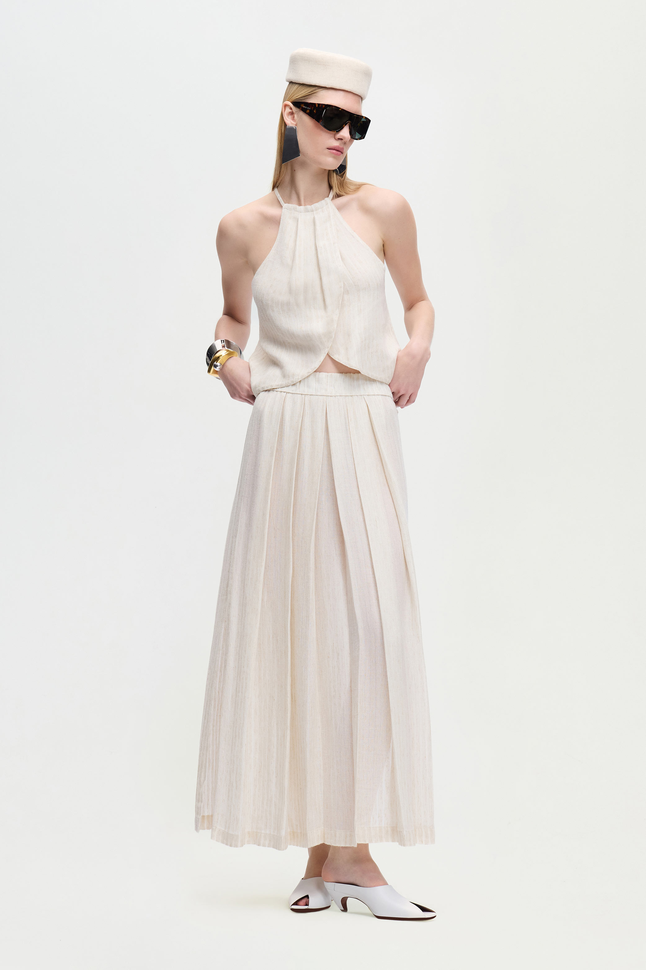 Natürel Pileli Etek