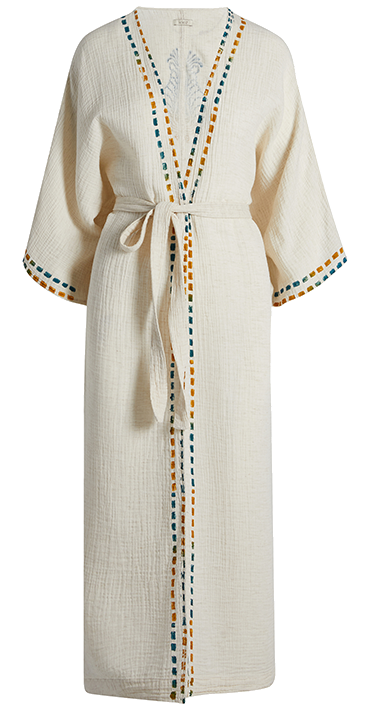 Crinkle Blue Yellow Kimono