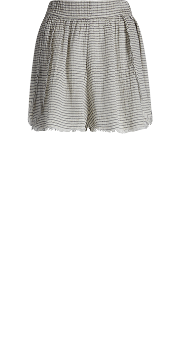 Striped Lyocell  Mini Shorts